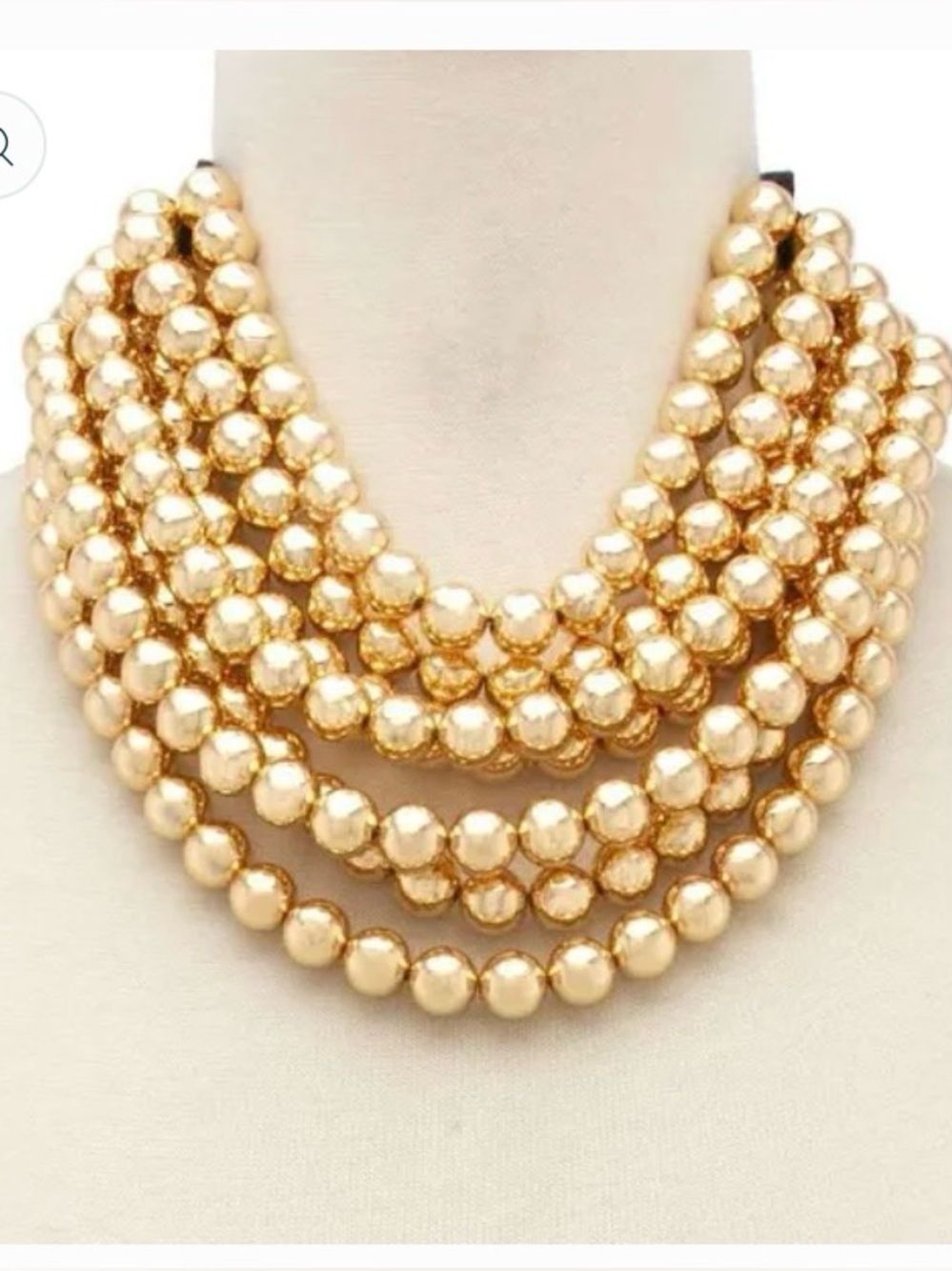Multi strand Gold beads with magnetic closure, NWOT